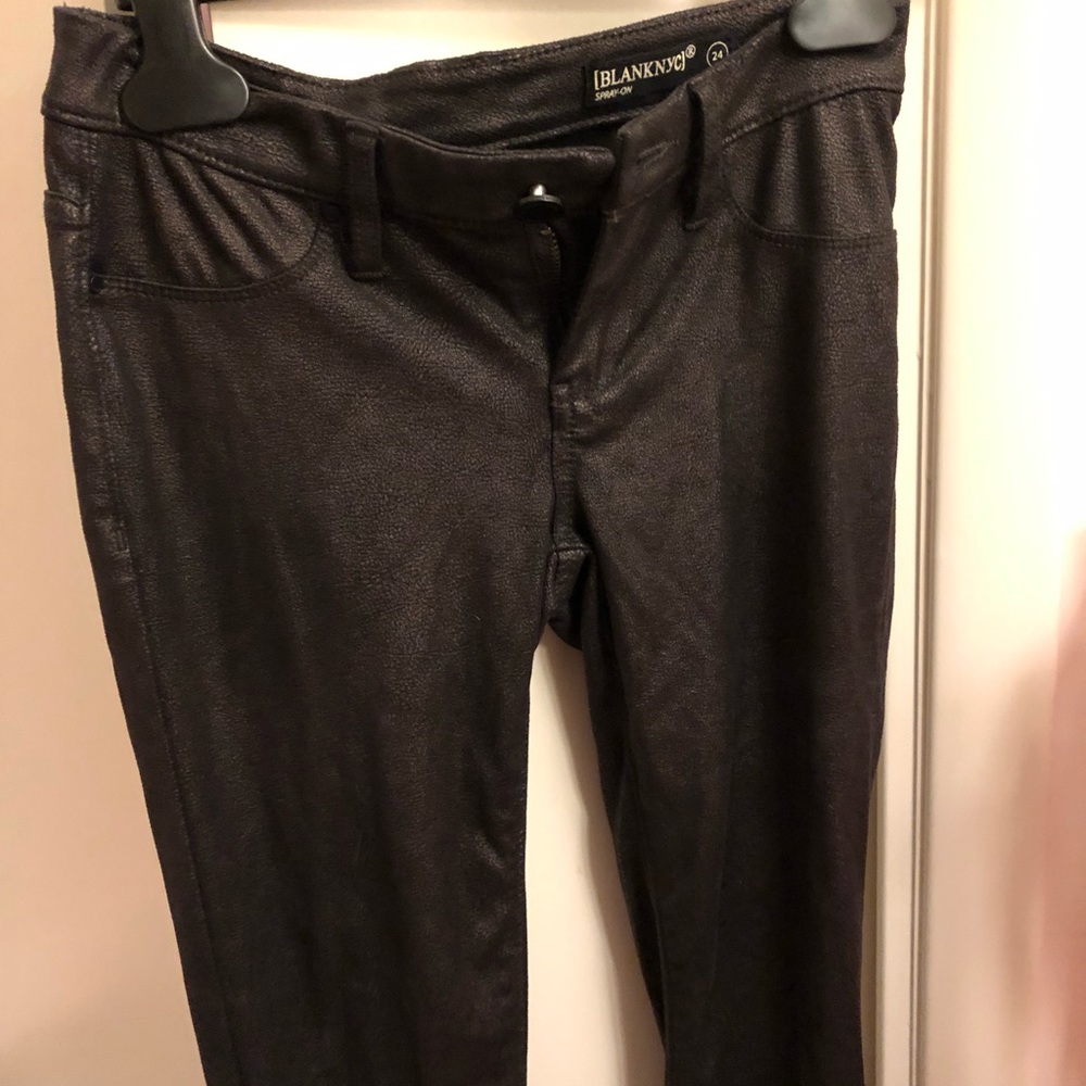 Black, metallic, skinny pants!
